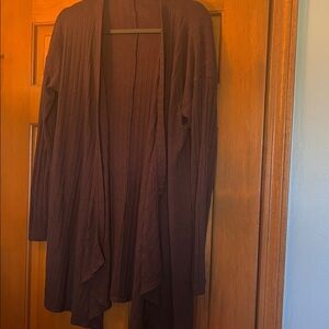 American Eagle Women's Maroon Open-Front Sweater- Size M